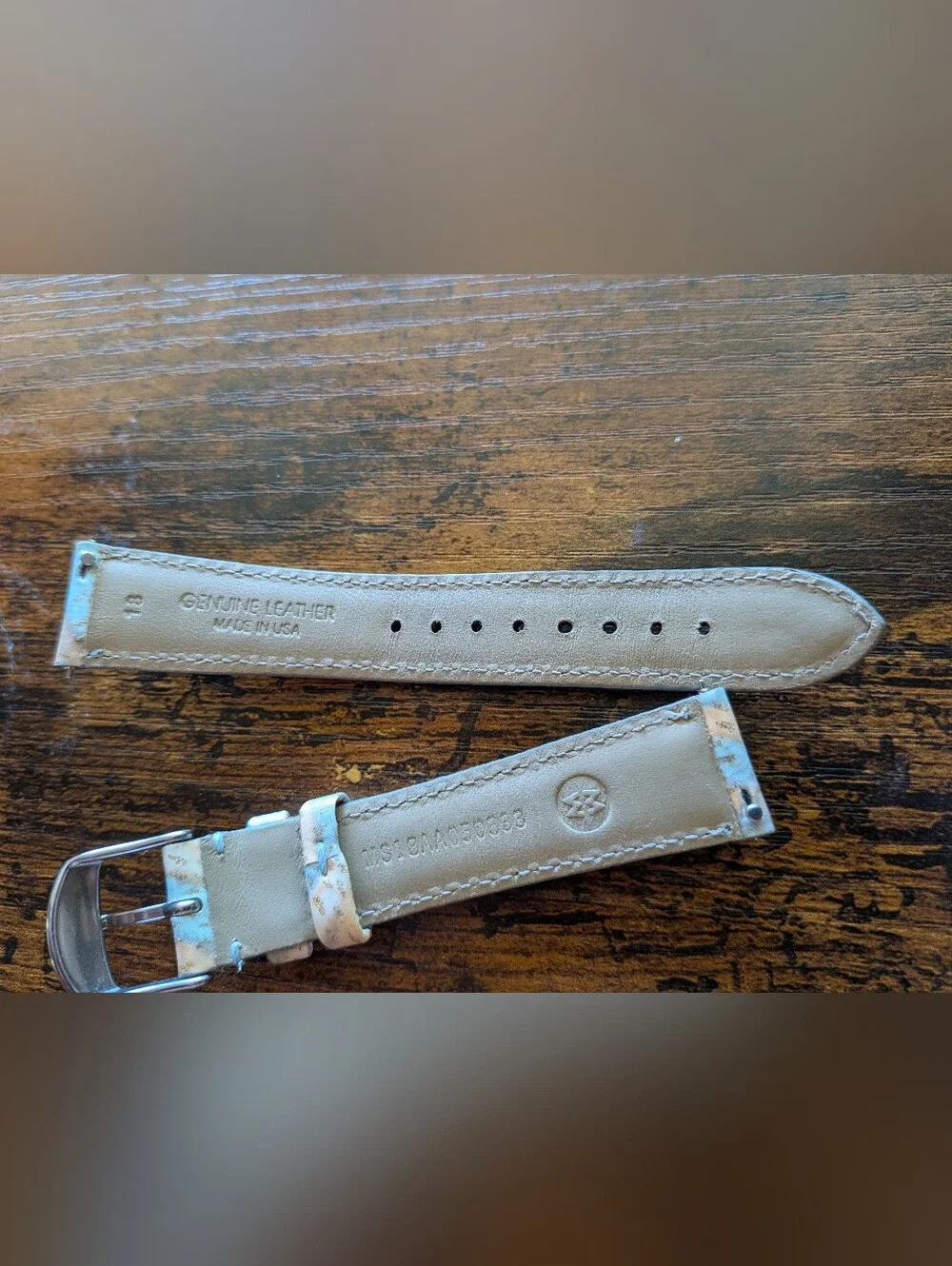 Michele Ocean Wave Leather Watch Band